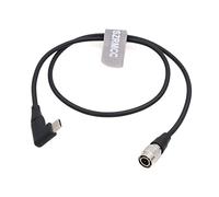 SZRMCC Câble d'alimentation coudé USB C PD vers Hirose 4 broches mâle pour appareils audio Zoom F4 F8 442 633 688 (USB C à angle droit)