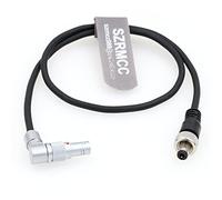 SZRMCC Câble d'alimentation rotatif à angle droit 2 broches vers prise CC pour appareils vidéo Z CAM E2-S6 E2-F6 E2-F8 vers Atomos Shogun Ninja V Pix-E7 Pix-E5 (verrouillage droit DC)