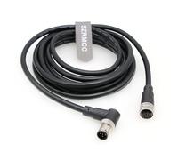 SZRMCC Câble électrique M12 5 broches à angle droit mâle vers femelle - Câble électrique blindé haute flexibilité - Étanche - Pour caméra industrielle - Module bus de terrain (1 m)
