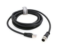 SZRMCC Câble Ethernet M12 A Code 8 Broches Mâle vers RJ45 Câble Réseau Cat6 Gigabit Blindé étanche pour Cognex in Sight 7000 DMR-300 Industrial Camera Vision Capteurs (Noir 8m)