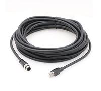 SZRMCC Câble Ethernet M12 Connecteur D-Code 4 Broches Mâle vers RJ45 Câble Réseau Cat5e Blindé étanche à Haute Flexibilité pour Capteur de Caméra Industrielle (10m)