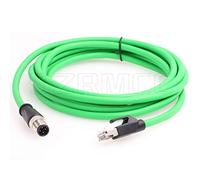 SZRMCC Câble Ethernet M12 Connecteur D-Code 4 Broches Mâle vers RJ45 Câble Réseau Cat5e Blindé étanche à Haute Flexibilité pour Capteur de Caméra Industrielle (3m)