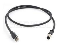 SZRMCC Câble Ethernet M12 Connecteur D-Code 4 Broches Mâle vers RJ45 Câble Réseau Cat5e Blindé étanche à Haute Flexibilité pour Capteur de Caméra Industrielle (3m)