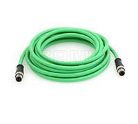 SZRMCC Câble Ethernet M12 D-Code 4 Pin Mâle à 4 Pin Mâle Cat5e Câble Réseau Blindé High Flex Imperméable pour Caméra Industrielle Capteur Automatisation (1m,Vert)