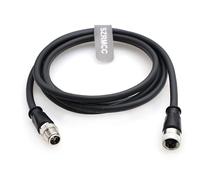 SZRMCC Câble Ethernet M12 X-Code 8 broches mâle vers femelle Cat7e High Flex pour caméra industrielle Cognex in-Sight 8000 DataMan 260 GigE Dalsa Vision industrielle (2 m)