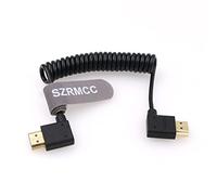 SZRMCC Câble HDMI 8k 2.1 HDMI Angle Gauche vers Angle Droit Enroulé Câble pour Z Cam E2 Portkeys BM5 Atomos Shinobi Ninjav V Monitor Sony Canon Camera