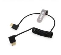 SZRMCC Câble HDMI 8k 2.1 HDMI Angle Gauche vers Angle Droit Enroulé Tressé Câble pour Z Cam E2 Portkeys BM5 Atomos Shinobi Ninjav V Monitor Sony Canon Camera 50cm