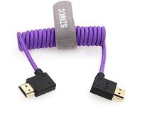 SZRMCC Câble HDMI 8k 2.1 HDMI Angle Gauche vers Angle Droit Enroulé Tressé Câble pour Z Cam E2 Portkeys BM5 Atomos Shinobi Ninjav V Monitor Sony Canon Camera