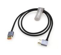SZRMCC Câble HDMI tressé spiralé 8K 2.1 ultra haut débit pour Z Cam E2 Portkeys BM5 Atomos Shinobi Ninjav V Monitor S-Ony Canon Camera (HDMI-HDMI gauche, 75 cm)