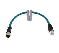 SZRMCC Câble réseau M12 X-Code 8 broches femelle vers RJ45 Ethernet Cat6A haute flexibilité blindé étanche pour capteur d'automatisation de caméra industrielle (30 cm)