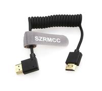 SZRMCC Câble Spiralé 8K 2.1 HDMI vers HDMI Coudé Gauche Ultra Haute Vitesse pour Z Cam E2 S-ony FX6 FX9 Canon EOS C70 C300 Portkeys BM5 Atomos Ninjav V Shogun Moniteur