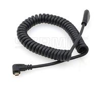 SZRMCC Câble spiralé micro HDMI vers HDMI coudé vers la gauche pour tablette, Canon, Sony, appareil photo reflex numérique, moniteur ATOMOS