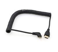 SZRMCC Câble spiralé Mini HDMI vers HDMI à angle droit pour appareil photo reflex numérique Canon Sony CX7/SR7E Moniteur ATOMOS