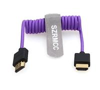 SZRMCC Câble Tressé Spiralé 8K 2.1 HDMI vers HDMI Ultra Haut Hébit pour Z Cam E2 Sony FX6 FX9 Canon EOS C70 C300 Portkeys BM5 Atomos Ninjav V Shogun Moniteur