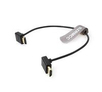 SZRMCC Câble Tressé Spiralé 8K 2.1 HDMI vers HDMI vers le haut angle ultra haut débit pour Z Cam E2 Sony FX6 FX9 Canon EOS C70 C300 Portkeys BM5 Atomos Ninjav V Shogun Moniteur