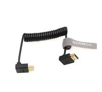 SZRMCC Câble Tressé Spiralé 8K 2.1 HDMI vers HDMI vers le haut angle ultra haut débit pour Z Cam E2 Sony FX6 FX9 Canon EOS C70 C300 Portkeys BM5 Atomos Ninjav V Shogun Moniteur