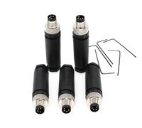 SZRMCC Connecteur M8 4 broches A Code mâle femelle connecteur droit filaire étanche industriel circulaire aviation connecteur (M8 4 broches mâle, 5 pièces)