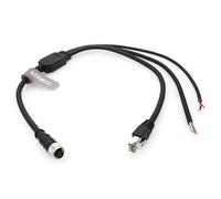 SZRMCC Livox Câble mi-360 M12 broches femelle aviation prise 3 en 1 répartiteur de données pour DJI Lidar Livox Mid-360 Mid-70 Avia Lidar (droit 12 broches, 2 m)