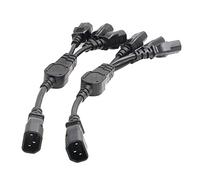 SZRMCC Lot de 2 câbles d'extension IEC320 C14 vers 3 x C13 10 A 250 V pour serveur UPS PDU