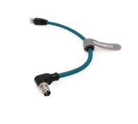 SZRMCC M12 8 Pin X-Coded Angle Droit Mâle vers RJ45 Câble Ethernet Cat7e Gigabit Blindé Câble réseau étanche pour Basler GigE Cognex in-Sight Caméra Industrielle Capteurs de Vision (Bleu,30CM)