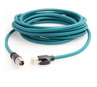 SZRMCC M12 8 Pin X-Coded Mâle vers RJ45 Câble Ethernet Cat7e Gigabit Blindé Câble réseau étanche pour Basler GigE Cognex in-Sight Caméra Industrielle Capteurs de Vision (Bleu,5M)