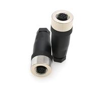 SZRMCC M12 Connecteur de fil mâle femelle à 4 broches M12 A Assemblage de champ de code filaire 12 mm Connecteur aéronautique industriel étanche Prise 250 V 4 A (femelle, 4 broches droites 2 pièces)