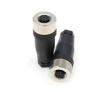 SZRMCC M12 Connecteur de fil mâle femelle à 8 broches M12 A Assemblage de champ de code filaire 12 mm Connecteur aéronautique industriel étanche Prise 250 V 4 A (femelle, 8 broches droites 2 pièces)