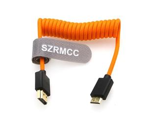 SZRMCC Mini HDMI vers Mini HDMI 8K 2.1 Câble Spiralé Tressé Ultra Haut Débit pour Sony CX7, A7 II, A7S II, Canon EOS 70D/80D, Nikon D500, D7500, Z6/Z7, Panasonic Lumix Fuji Caméra
