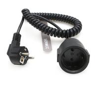 SZRMCC Prise Schuko CEE7/7 européenne Schuko mâle vers femelle Câble d'alimentation spiralé 16 A 250 V