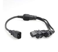 SZRMCC UPS PDU Serveur Y Séparateur Cordon d'alimentation IEC320 C14 à 3 x C13 10A 250V Câble D'extension (3xC13 60cm)