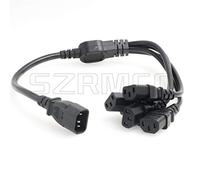 SZRMCC UPS PDU Serveur Y Séparateur Cordon d'alimentation IEC320 C14 à 4 x C13 10A 250V Câble D'extension (4xC13 60cm)
