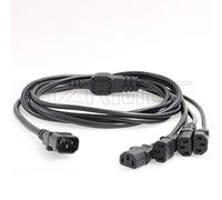 SZRMCC UPS PDU Serveur Y Séparateur Cordon d'alimentation IEC320 C14 à 4 x C13 10A 250V Câble D'extension (4xC13 1.8m)