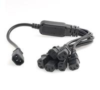 SZRMCC UPS PDU Serveur Y Séparateur Cordon d'alimentation IEC320 C14 à 6 x C13 10A 250V Câble D'extension (6xC13 60cm)
