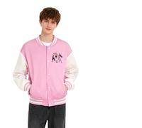 SZRXKJ Chasse aux sorcières pour enfants Style Varsity Printemps Automne Court Coloré Alphabet Impression Demon Baseball Costume Veste, Rose, 150