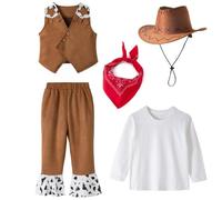 SZRXKJ Ensemble de vêtements, mode décontractée, pour enfant, avec accessoires, pour festival, jeu de rôle (blanc 1-5 pièces, 2-3 ans)