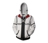 SZRXKJ Hommes/Femme Capuche Fermeture Éclair Couleur Patchwork Kingdom Hearts Série Blanc Cardigan Hoodies, Blanc., XL