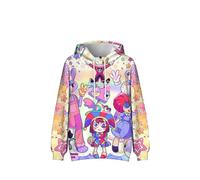 SZRXKJ Sweat à capuche pour homme The Amazing Digital Circus Full Cartoon Print Colorful Pullover Hoodies, Coloré, XS