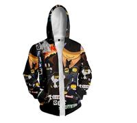 SZRXKJ Sweat à capuche unisexe style streetwear anime noir avec design graphique Roblox Forsaken Gubby, Noir , M