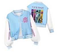 SZRXKJ Vêtements décontractés unisexe pour enfants Demon Hunters Plusieurs couleurs Anime Design Saja Boys Varsity Baseball College Veste, bleu clair, 7-8 Jahre