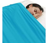 SZSMART Couverture de compression sensorielle pour enfants en Lycra élasthanne, respirante - Couverture lestée sensorielle pour soulager le stress et l'anxiété - Bleu ciel - 98 x 147 cm