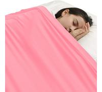 SZSMART Couverture de compression sensorielle pour enfants en Lycra élasthanne, respirante - Couverture lestée sensorielle pour soulager le stress et l'anxiété - Rose - Simple - 98 x 147 cm
