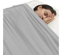 SZSMART Couverture de compression sensorielle pour enfants en Lycra élasthanne, respirante - Couverture lestée sensorielle pour soulager le stress et l'anxiété - Gris, simple - 98 x 147 cm