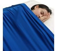 SZSMART - Drap de compression sensoriel pour enfants, drap de lit en lycra élasthanne, couverture sensorielle respirante pour soulager le stress chez les enfants atteints d'autisme, anxiété (Bleu