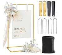 SZSMART Panneau de bienvenue de mariage, support réglable « Welcome to Our Wedding » - Support pour cartes de vœux - Sangles suspendues - Décorations de mariage pour support de réception - Décoration