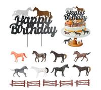 SZSMW 15 PièCes Deco Gateau - Anniversaire Cheval -Deco Anniversaire Cheval | éCoration de GâTeau Anniversaire - AdaptéS Aux DéCorations de FêTes de Chevaux,Aux SoiréEs à ThèMe Animalier,RéUtilisables