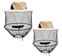 SZSMW 2 Filets de TêTe Anti-Moustiques - Chapeau Moustiquaire - Chapeau D'Apiculteur - Convient pour La Cueillette de Fruits, La PêChe, Le Jardinage, La Cueillette du Thé, L'Apiculture