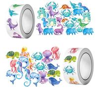 SZSMW 2 Volumes de 1000 Feuilles Stickers Animaux - Gommettes Enfant - Rouleau Gommettes,Parfait Pour les Fêtes d'animaux, les Décorations de Chambre, les Fournitures Scolaires