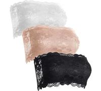 SZSMW 3 PièCes Tube Top - Bandeau Poitrine Dentelle - Brassiere Dentelle Femme - à Assortir à Une Veste,Un Gilet, Une Chemise,etc,pour Les Vacances à La Plage,Les Voyages D'AgréMent,Le Yoga