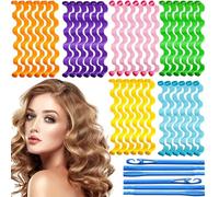 SZSMW 36 Kit de Coiffage - Bigoudis En Spirale - Convient à Tous Ceux Qui Veulent CréEr Leurs Propres Coiffures OnduléEs, AdaptéEs à Tous Les Types de Cheveux (30 Cm, Avec 2 Crochets de Style)