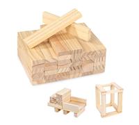 SZSMW 40 PièCes Lamelle Bois - Wood Craft Kits - Blocs de Bois Pour L'Artisanat - Convient pour La Pratique de La Sculpture, La DéCoration Diy, La Construction de ModèLes（11 * 2.2 * 0.8cm）